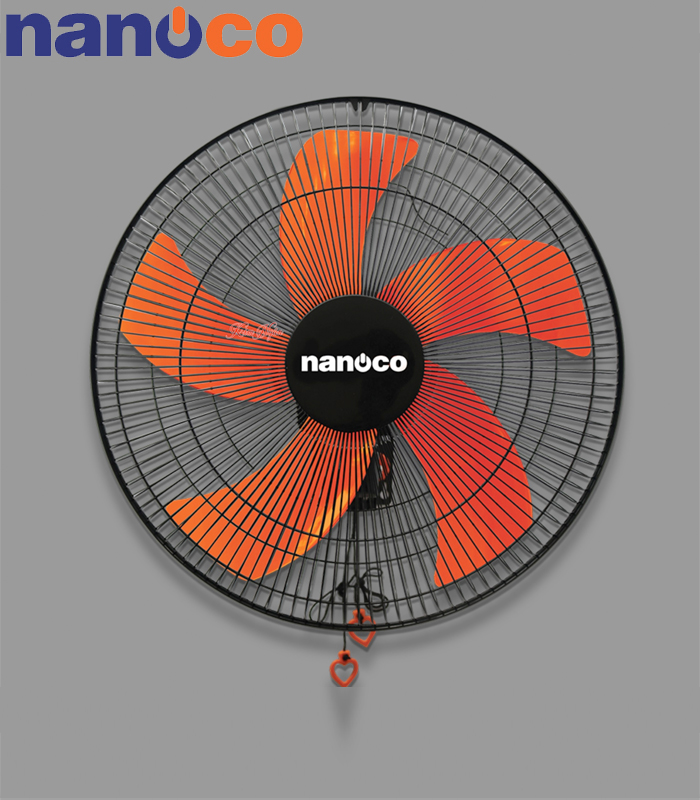 Quạt treo Nanoco model NWF1606 màu đen cam