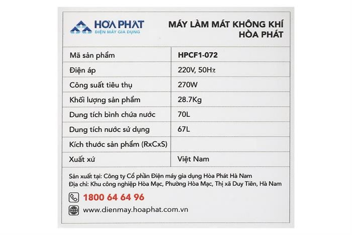 Quạt điều hòa Hòa Phát HPCF1-072 270W