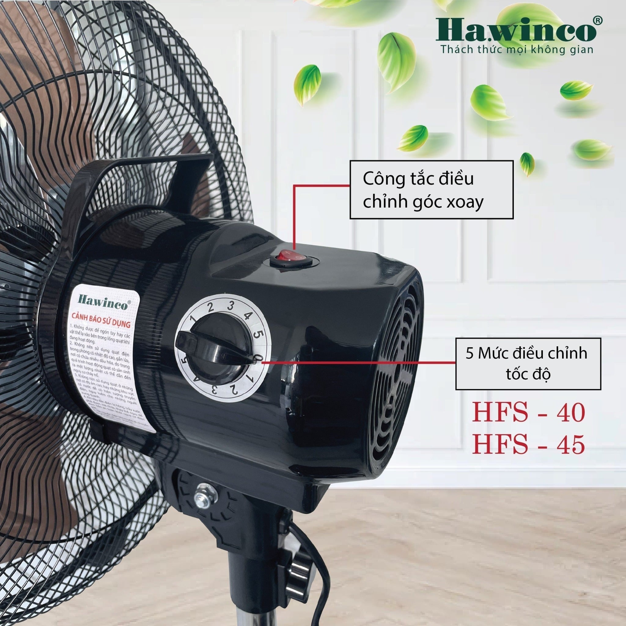 Quạt sàn HFE45 80w D45 Hawin