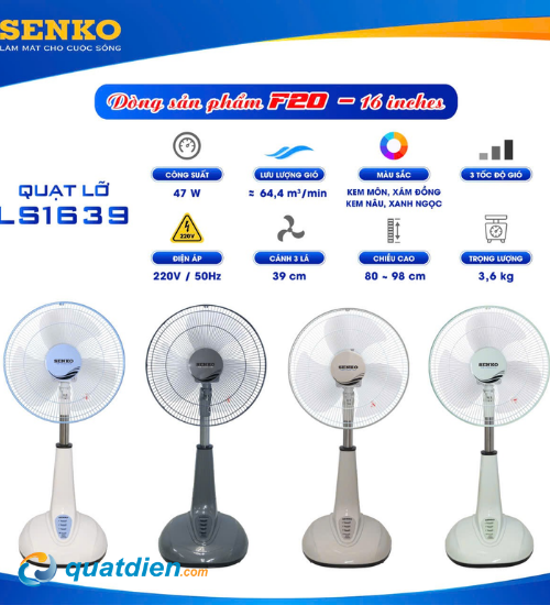 LS1639 Quạt lỡ thân sắt 47w Senko (4C/t)