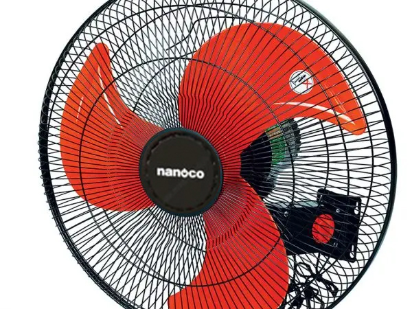 Quạt treo Nanoco model NWF1822 màu đen cam