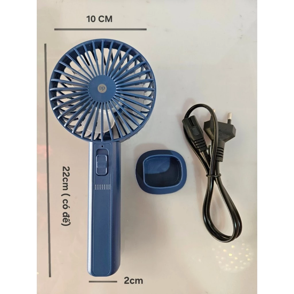 Quạt sạc DP 7633 cầm tay mini có đế riêng ⚠ không vừa sạc vừa xài ⚠