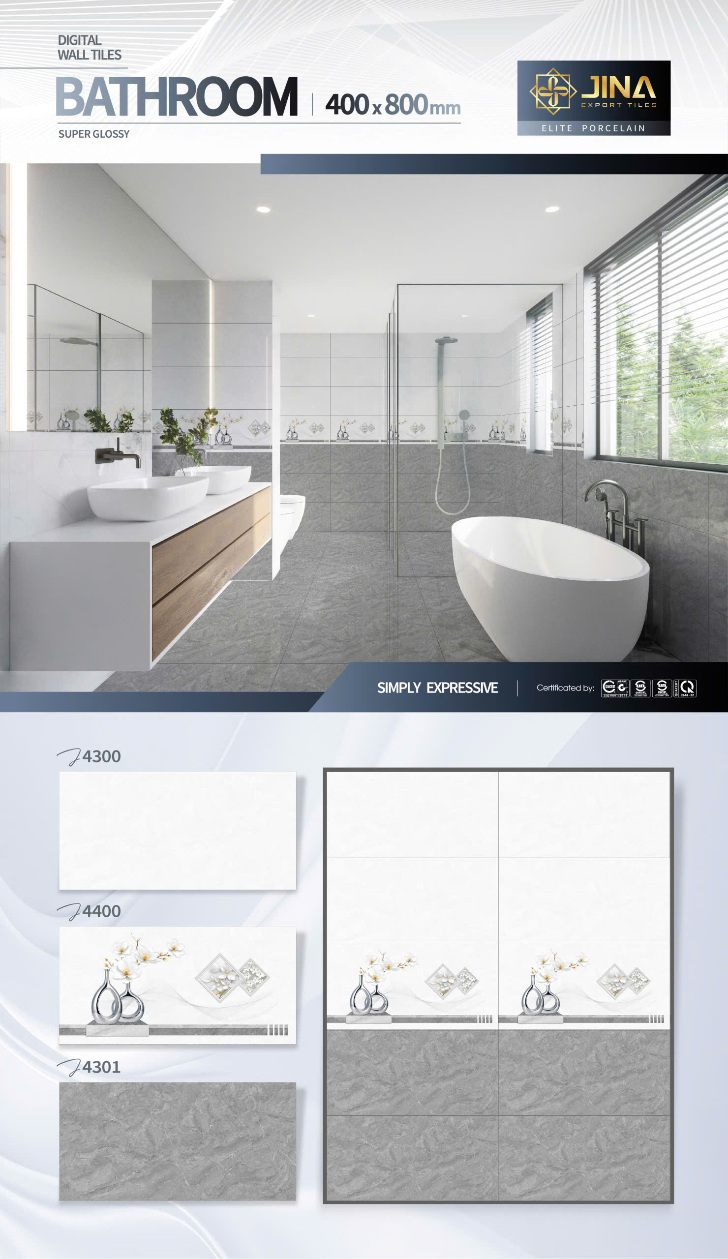 Gạch Ốp JINA 4300 400mmx800mm