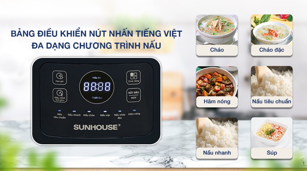 Nồi cơm điện tử Sunhouse 1 lít SHD8802