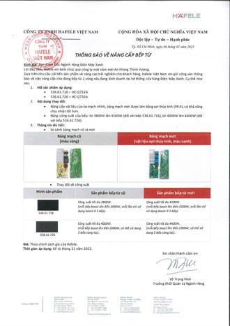 Bếp từ đôi âm Hafele HC-I2732A (536.61.726) 4400W