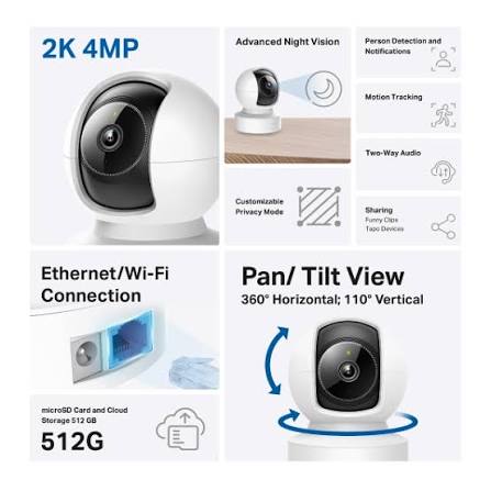 Camera IP Wi-Fi TP-Link Tapo C222 2K 4MP Quay 360 độ