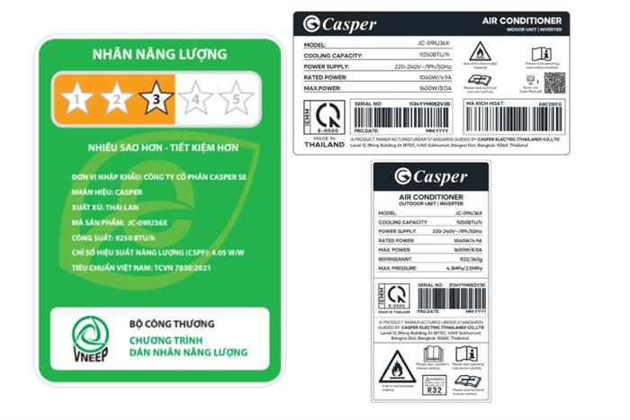 Máy lạnh Casper Inverter 1 HP JC-09IU36X