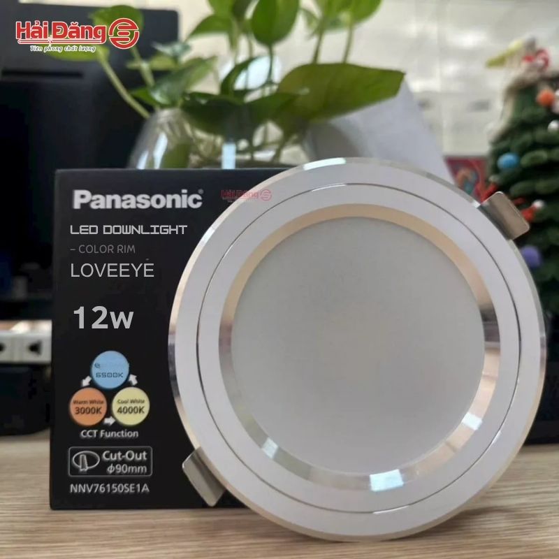 Đèn LED Âm Trần Panasonic Color Rim NNV76150SE1A Viền Bạc 9W | 3 Chế Độ Màu