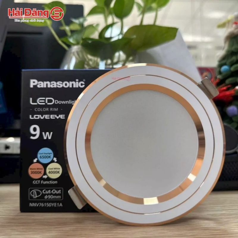 Downlight Color Rim Panasonic 9W đơn sắc 3 màu viền vàng
