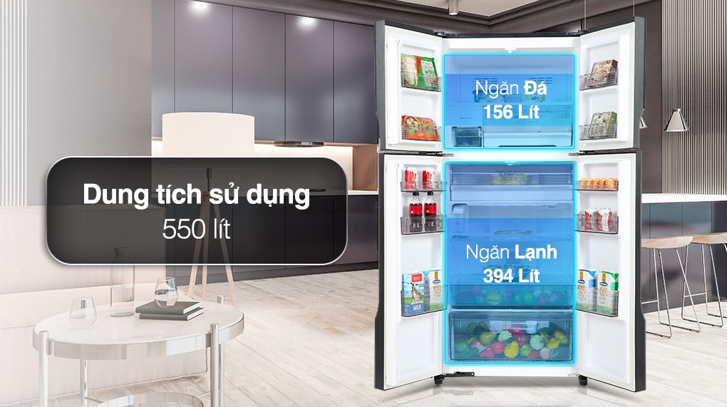 Tủ lạnh Panasonic Inverter 550 lít Multi Door NR-DZ601YGKV