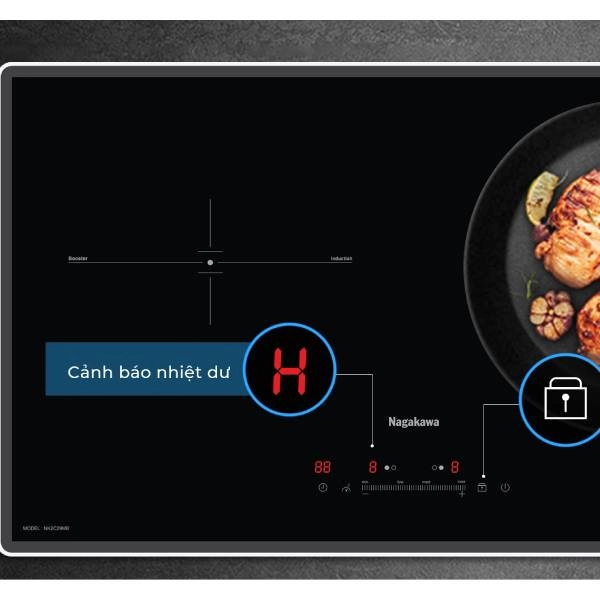 Bếp đôi điện từ Nagakawa UltraSlim NK2C29MB