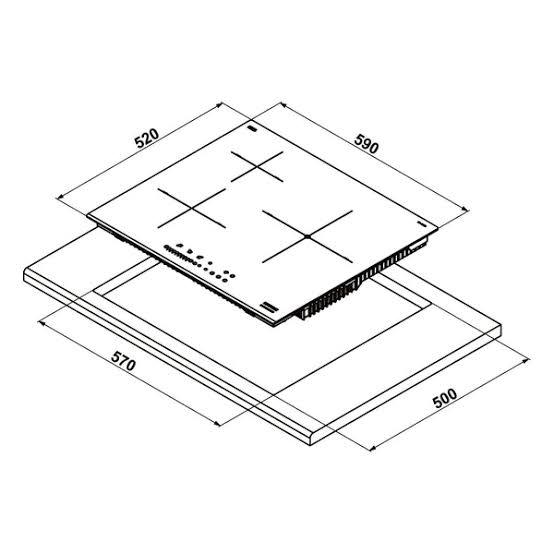 Bếp từ 3 vùng nấu Hafele HC-I6035B