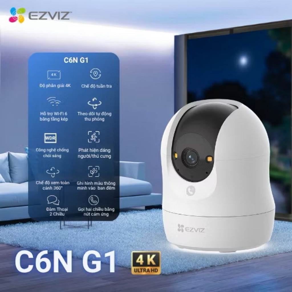 Camera Wifi quay quét EZVIZ C6N G1 2K 3MP (Trong nhà)