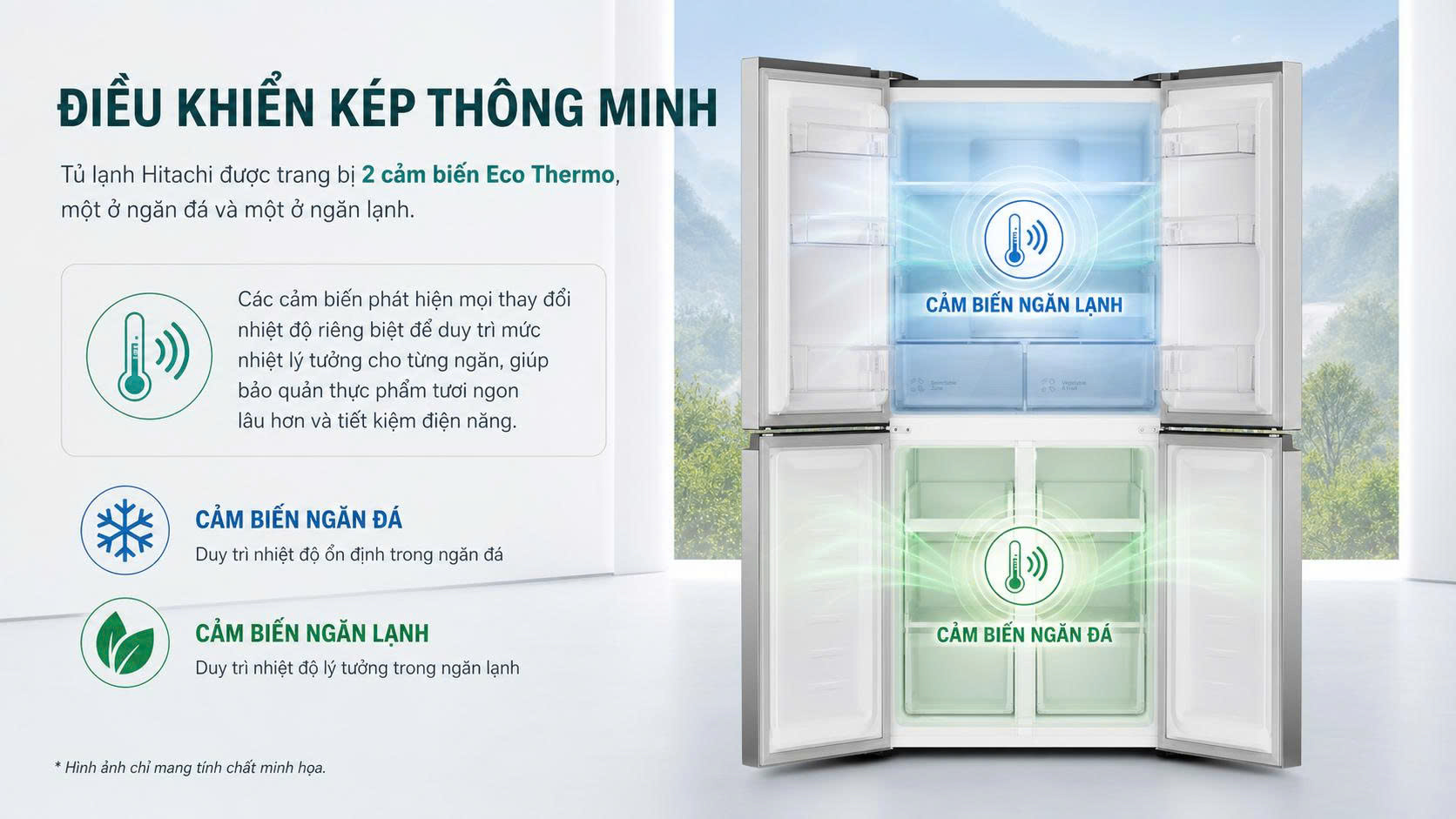 Tủ lạnh Hitachi HR4N7462DSGBVN Inverter 422 lít