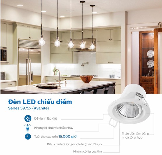 Đèn led chiếu điểm 59752 KYANITE 070 5W Philips