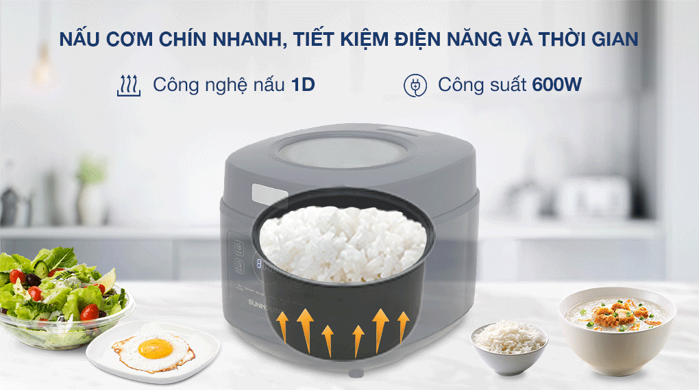 Nồi cơm điện tử Sunhouse 1 lít SHD8802