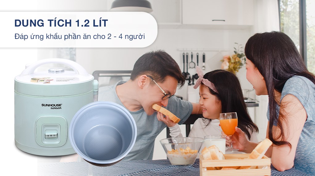 Nồi cơm nắp gài Sunhouse Mama 1.2 lít SHD8265B