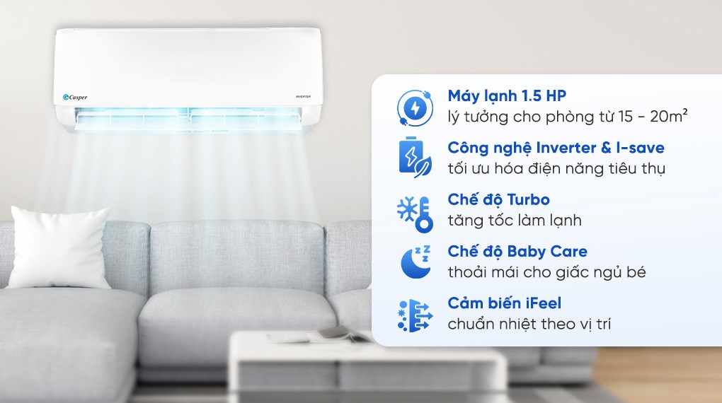 Máy lạnh Casper Inverter 1.5 HP JC-12IU36X