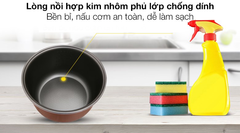 Nồi cơm nắp gài Sunhouse 1.8 lít SHD8607W