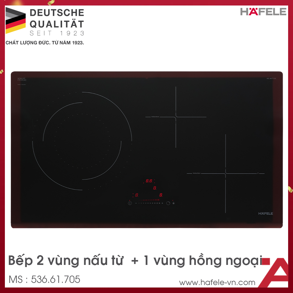 Bếp từ kết hợp điện 3 vùng nấu Hafele HC-M773D
