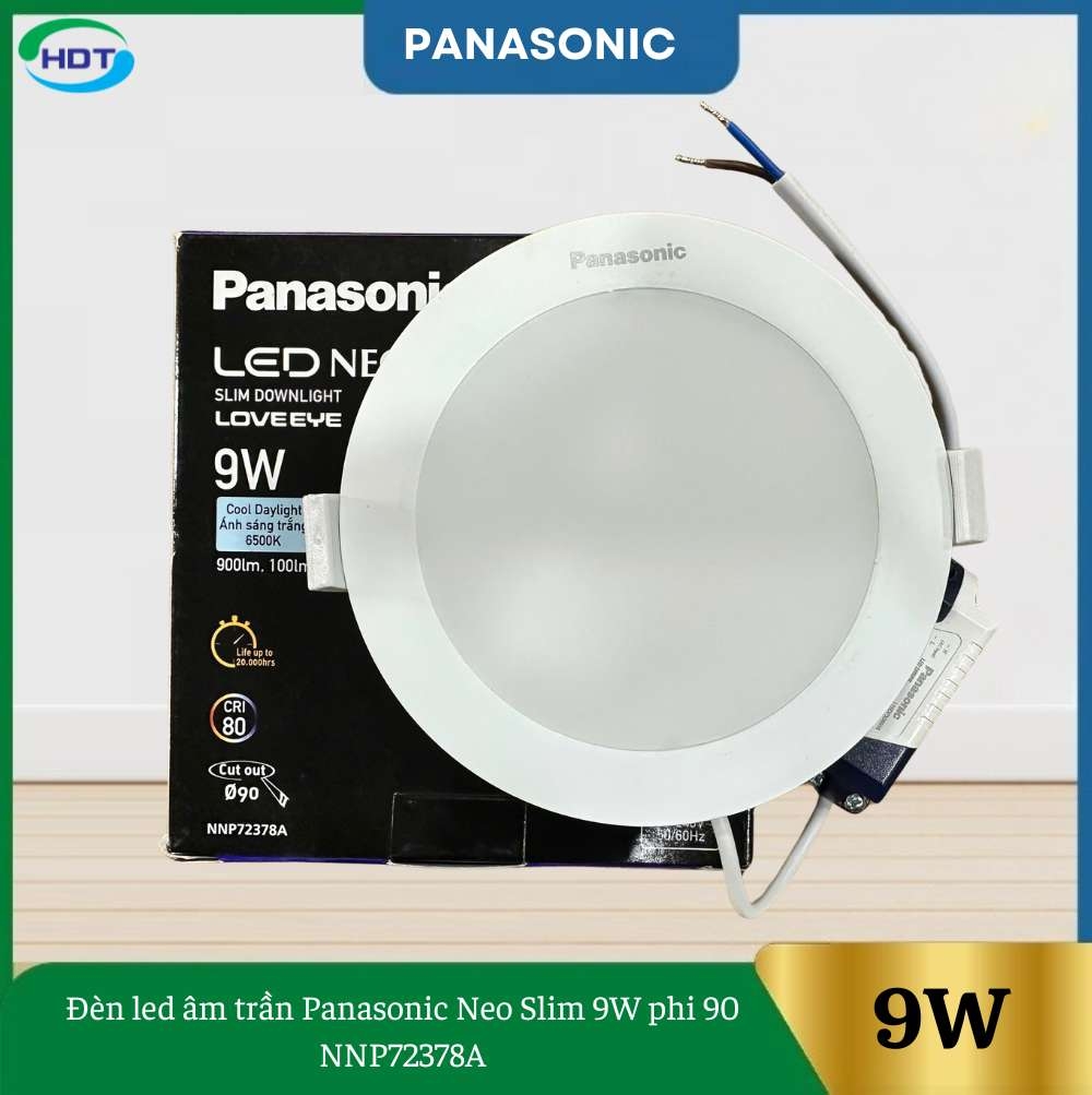 Đèn âm trần Panasonic NNP72378A Neo Slim 2G tròn 9W Ø90mm