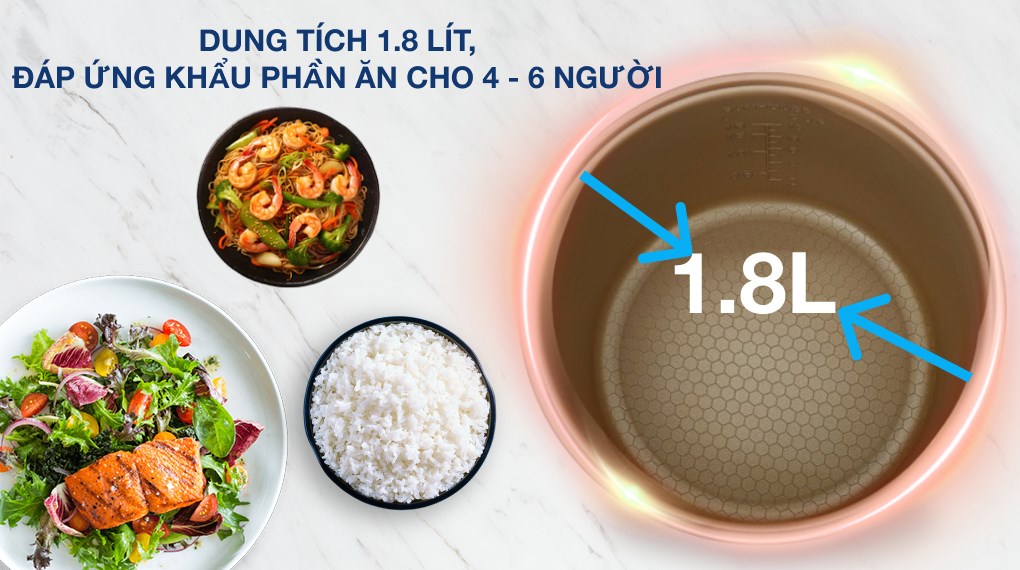 Nồi cơm nắp gài Sunhouse 1.8 lít SHD8663G