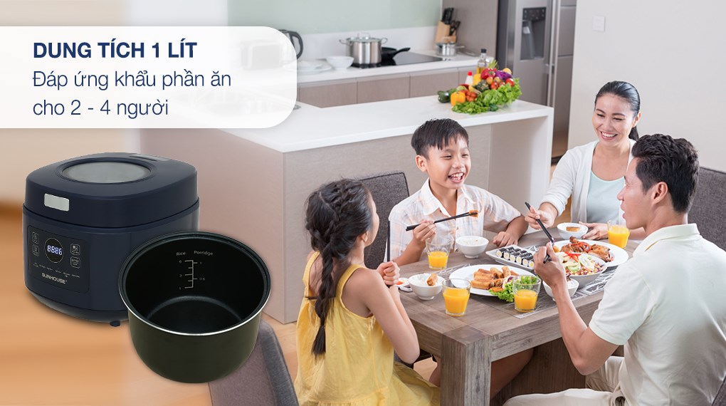 Nồi cơm điện tử Sunhouse 1 lít SHD8802