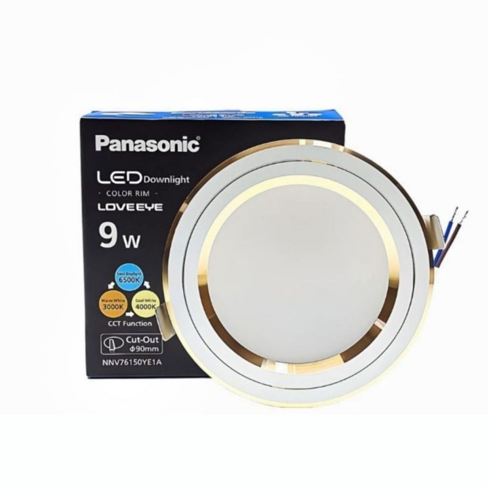Downlight Color Rim Panasonic 9W đơn sắc 3 màu viền vàng