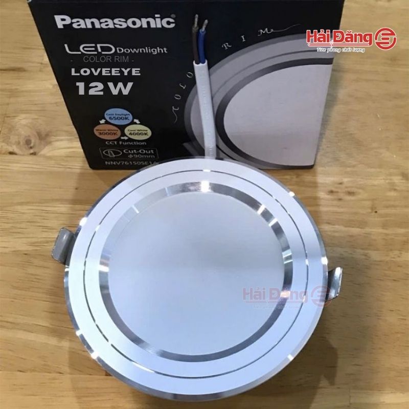 Đèn LED Âm Trần Panasonic Color Rim NNV76150SE1A Viền Bạc 9W | 3 Chế Độ Màu