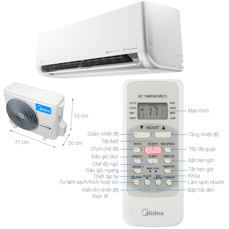 Điều hòa Midea 18000BTU 1 chiều MSCE-19CRFN8