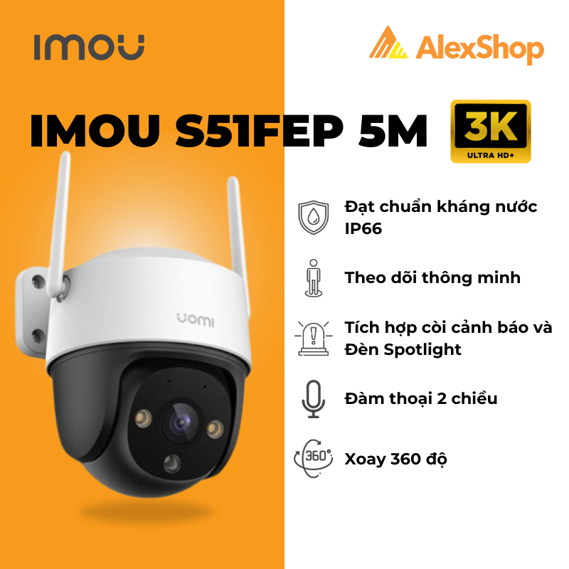 Camera Wifi Full Color IMOU IPC-S51FEP (Cruiser SE+ 5MP)