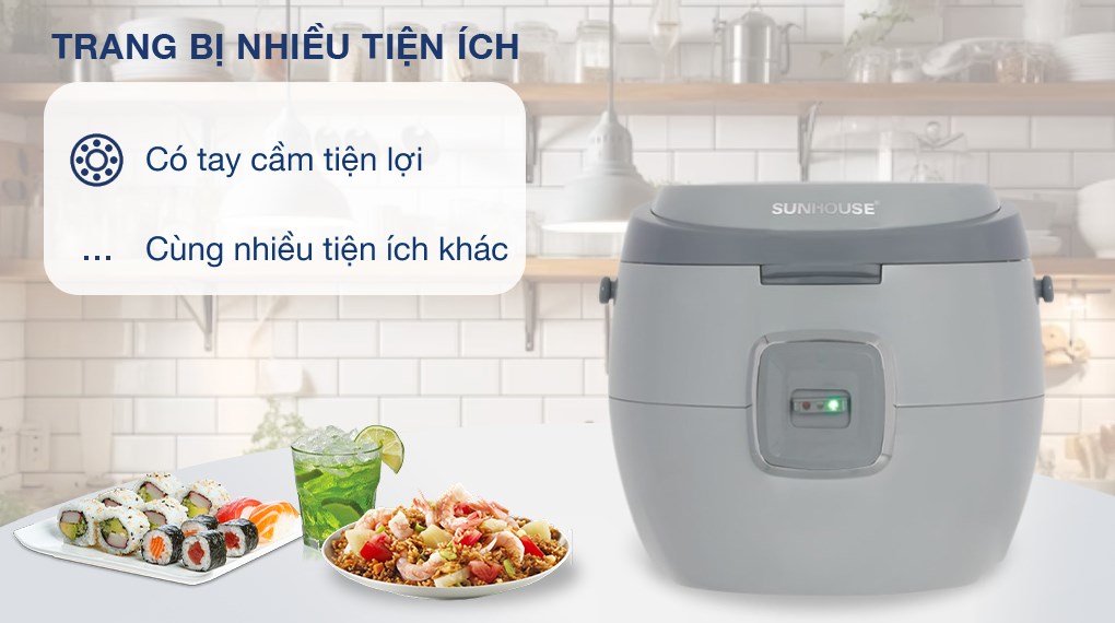 Nồi cơm nắp gài Sunhouse 1.8 lít SHD8663G