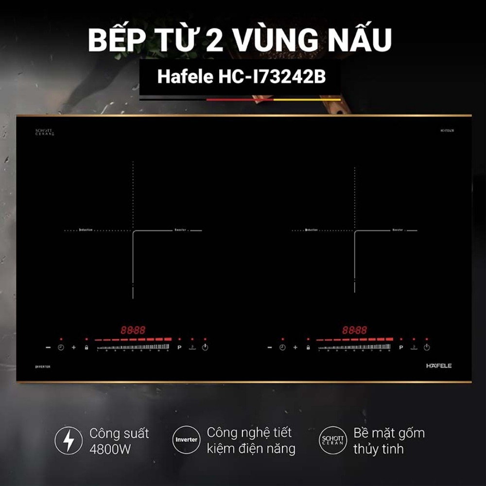 Bếp từ lắp âm 2 vùng nấu Hafele HC-I73242B