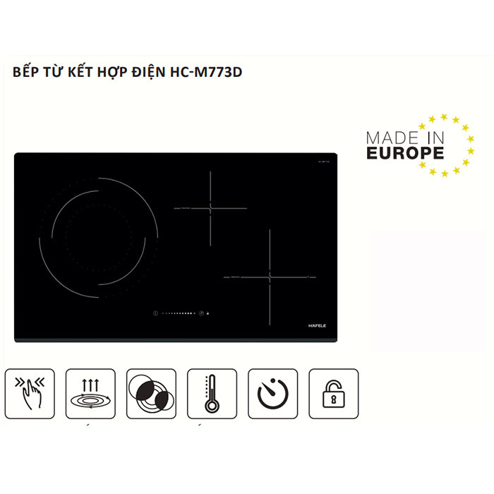 Bếp từ kết hợp điện 3 vùng nấu Hafele HC-M773D
