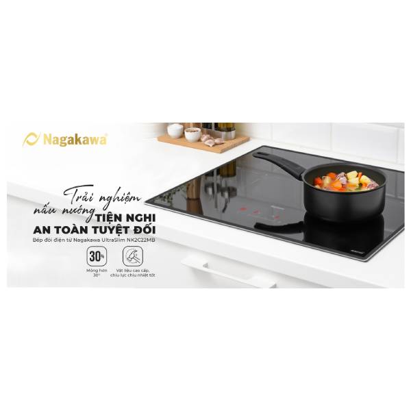 Bếp từ đôi Nagakawa UltraSlim NK2C22MB