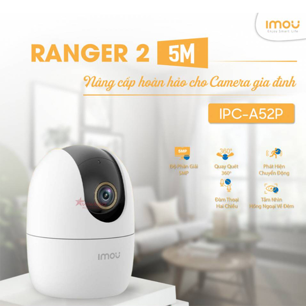 Camera Wifi quay quét IMOU IPC-A52P-PRO (Ranger 2 Pro 5MP)