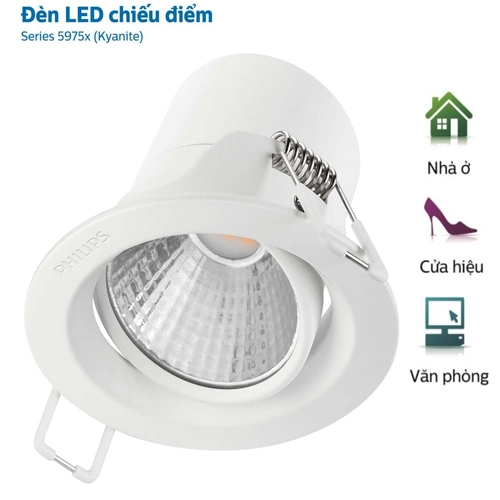 Đèn led chiếu điểm 59752 KYANITE 070 5W Philips