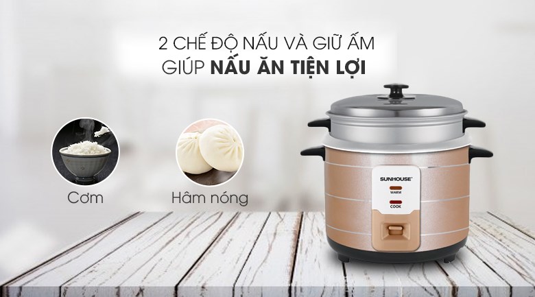 Nồi cơm nắp rời Sunhouse 1.8 lít SHD8125