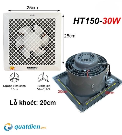 Quạt hút âm trần SenKo HT150 (Khoét lỗ 200mm)