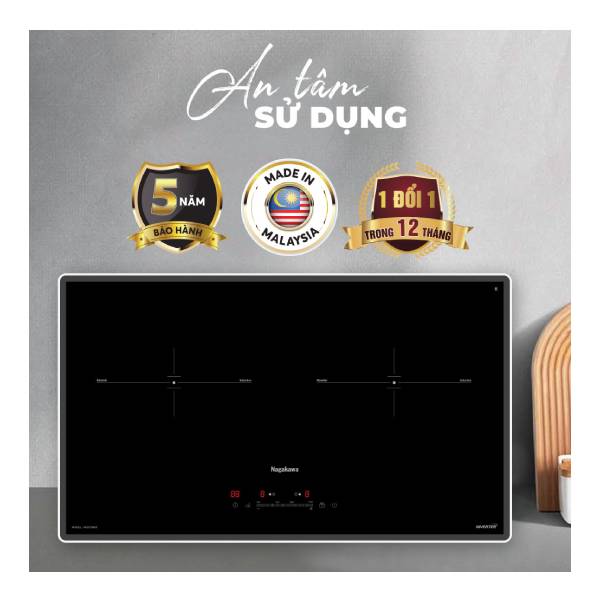 Bếp đôi điện từ Nagakawa UltraSlim NK2C29MB