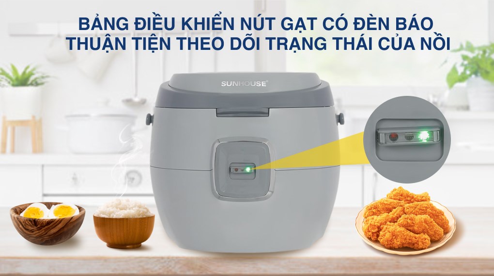 Nồi cơm nắp gài Sunhouse 1.8 lít SHD8663G