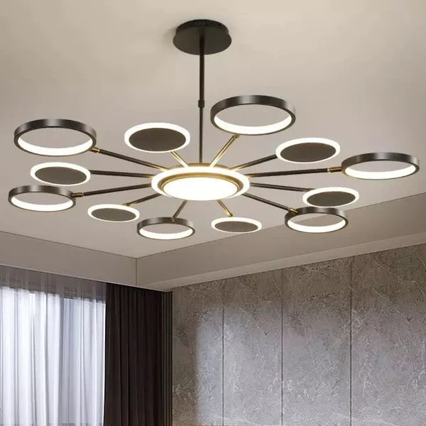 Đèn thả trần 12 bóng màu đen XDD-12