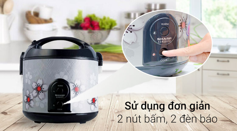 Nồi cơm nắp gài Sharp 2.2 lít KS-R231STV