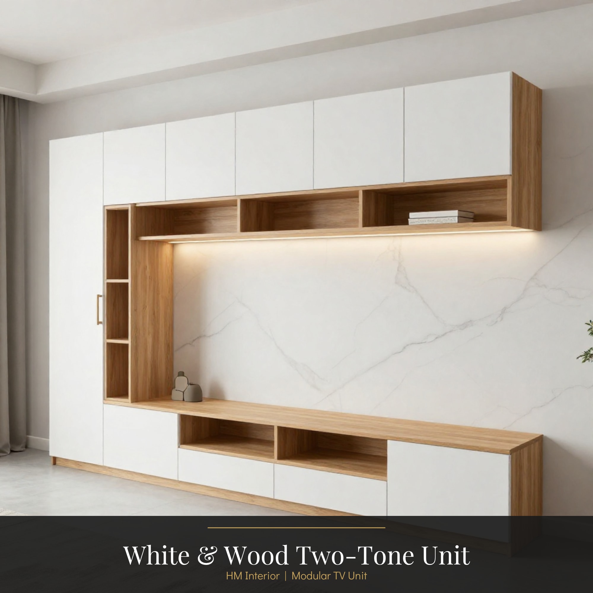 White & Wood Two-Tone Unit