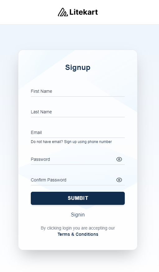 Signup Page