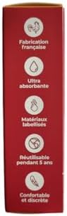Vue 5 de Serviette Hygienique Lavable Noire