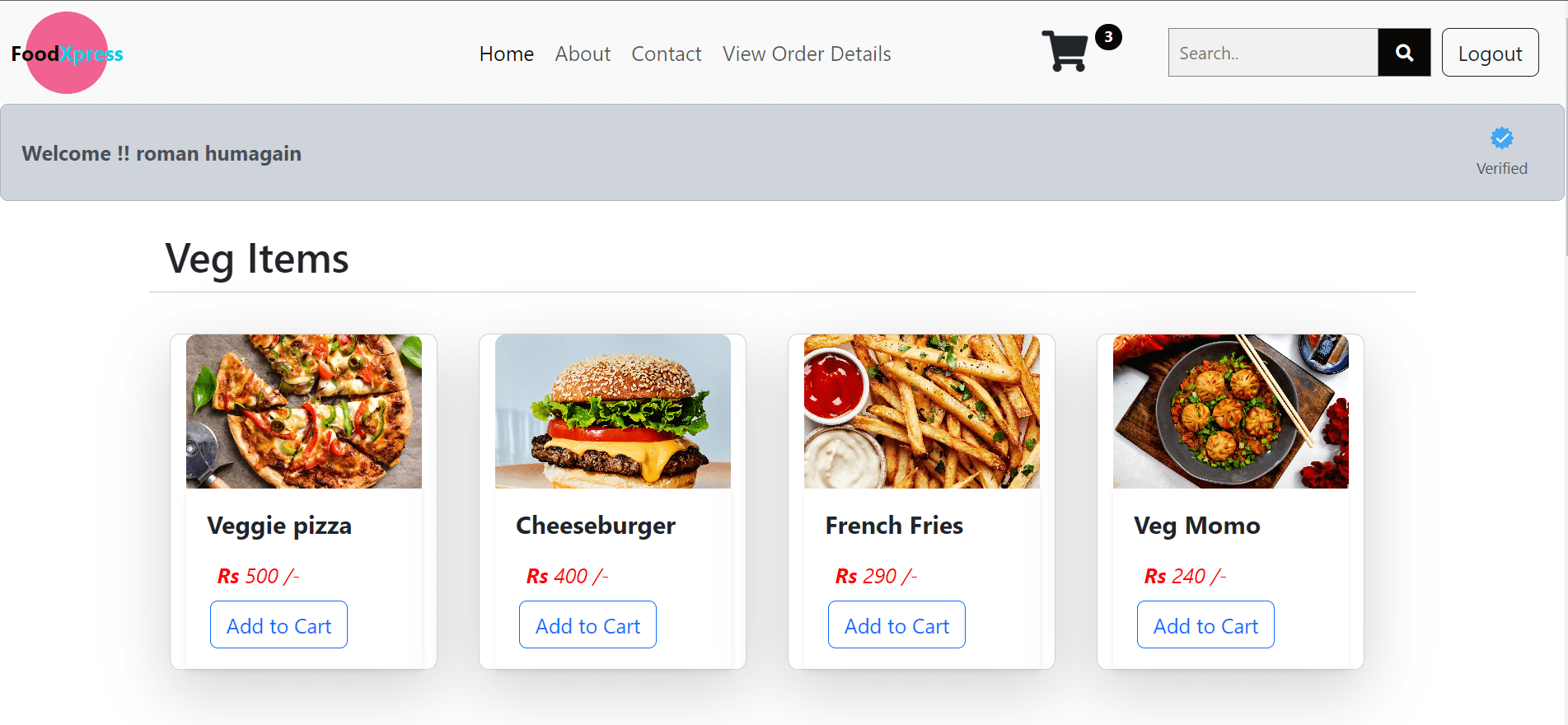 Food Ordering | Roman Humagain