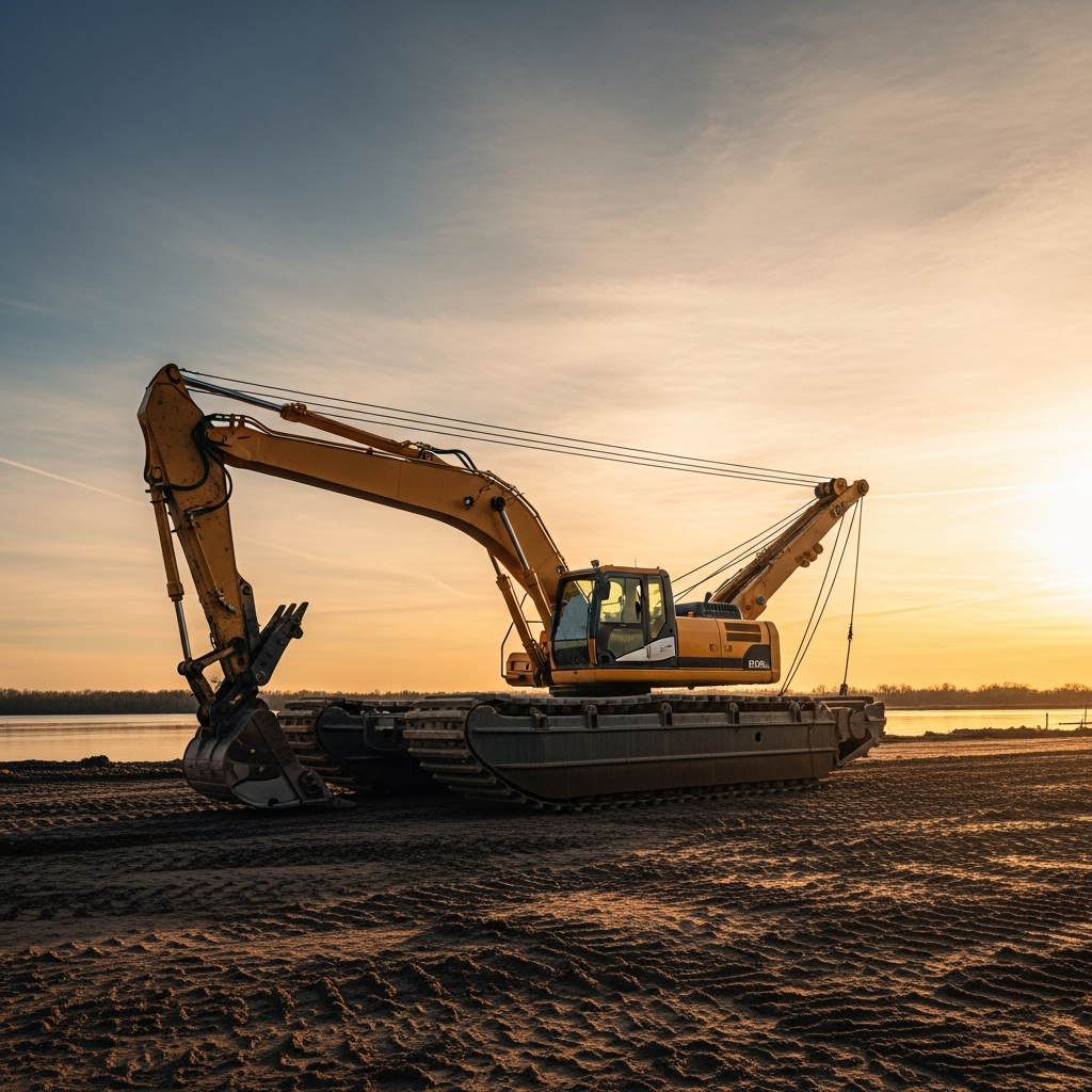 Amphibious pontoon excavator Amphibious pontoon excavator Mug