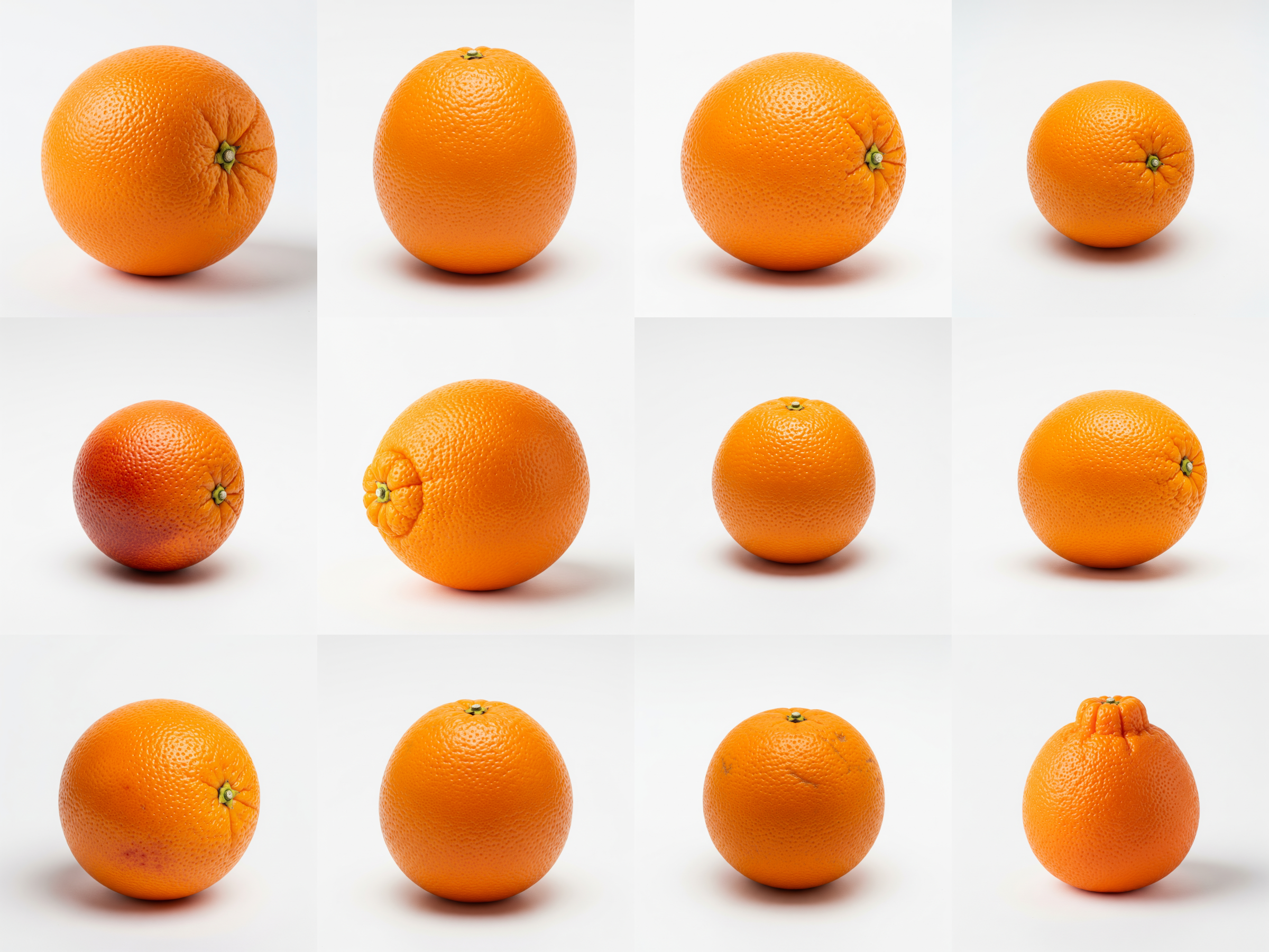 Collage of 12 kinds of Oranges - including salustiana orange, shamouti orange, and navelina