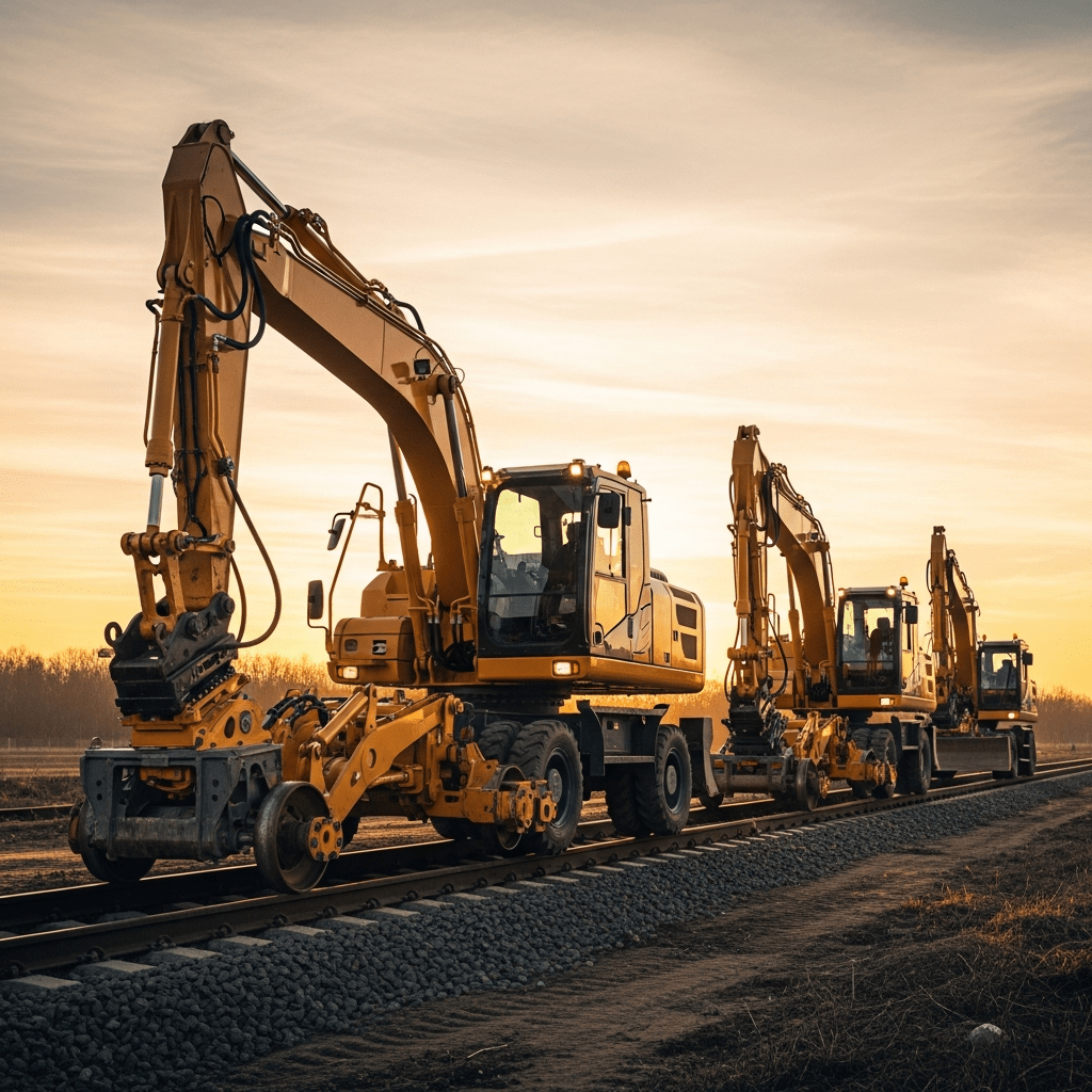 Rail-mounted excavator